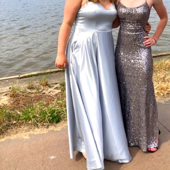 Silver Prom Dress - Picture 3 of 3